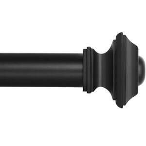 48-86" Black Ivilon Treatment Window Curtain Rod Square Design 1 1/8 Rod.